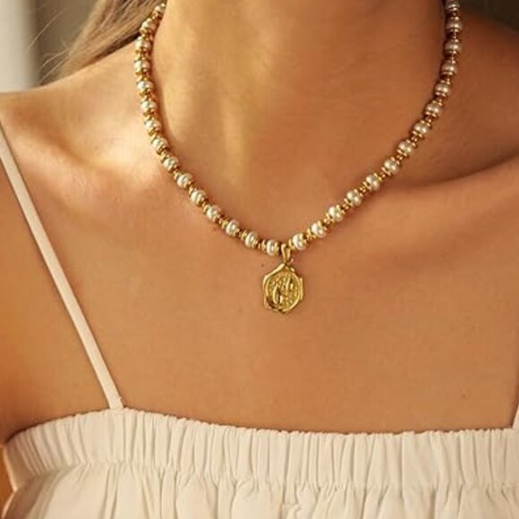 Neiman Marcus 18k Gold Pearl Beaded & Teardrop Pendant - Picture 1 of 4